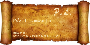 Pál Lamberta névjegykártya